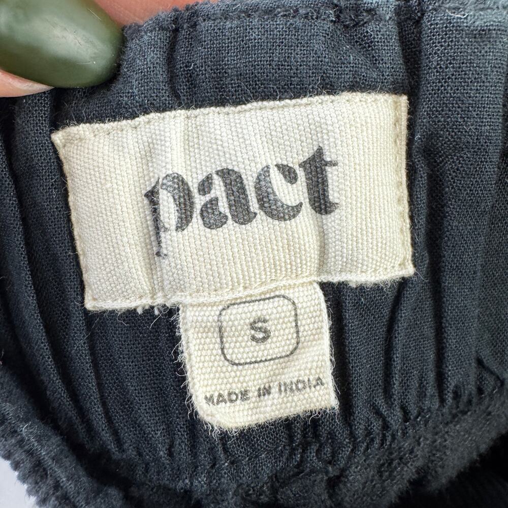 Pact Black Organic Corduroy Palazzo Pants High Rise Wide Leg Retro Size Small - Picture 9 of 16